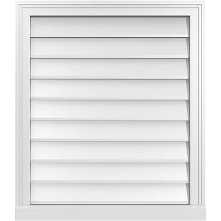 Ekena Millwork Vertical Surface Mount PVC Gable Vent w/ 2"W x 2"H , Brickmould Sill Frame, 26"W x 30"H GVPVE26X3003SN